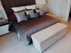 1 x Fabric Upholstered Ottomon -  Removed From An Exclusive Property In Bowdon - CL691 - NO VAT On H
