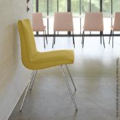Pair Of LIGNE ROSET 'TV' Designer Dining Chairs In Beige Fabric *NO RESERVE* Original RRP £1,218