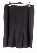 1 x Anne Belin Dark Grey Skirt - Size: 24 - Material: 86% WO, 10% WS, 4% LY - From a High End