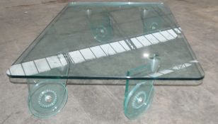 1 x Designer Coffee Table Made Of Toughened Glass - Dimensions: W125 x D85 x H29cm - Ref: CL011