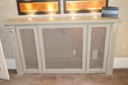 1 x Large  Light Green Wooden Radiator Cover With Spotlights -  Removed From An Exclusive Property I