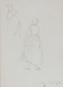 Carl Spitzweg 1808 München - 1885 München - Figurenstudie - Bleistift/Papier. 19,7 x 14 cm.