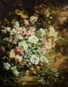 Max Fuhrmann d. Ä. 1860 München - 1908 München - Sommerliches Blumenstillleben vor Landsch