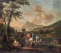 Gerrit Adriaensz Berckheyde Haarlem 1638 - 1698 attr. (da nicht signiert) - Jagdszenerie vor