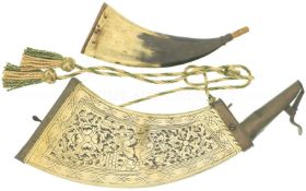 Konvolut Pulverflasche und Zündkrautflasche eines Musketiers, 16.Jhdt