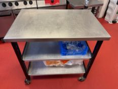 Stainless Steel Topped Mobile Prep Station