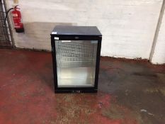 Black Polar Single Door Glass Fronted Fridge
