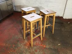 Wooden Stools x 3