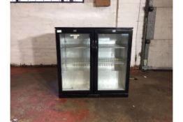 Polar 2 door glass fronted fridge