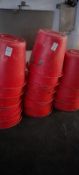 Plastic storage bins x 6 red