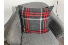 Tartan feather commercial grade cushions x2