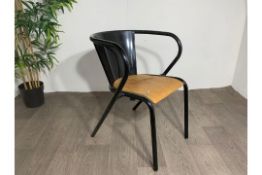 Adico 5008 Black Chair With Wooden Seat x2