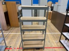 Storage Rack x 1, Metal frame faux wooden shelves