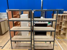 Faux Wooden Storage Rack x 2 , Metal Frame, Wooden Shelf