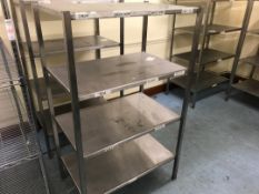 Stainless steel shelving unit