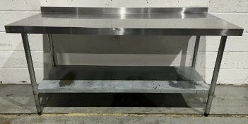 Stainless steel preperation table with upstand and