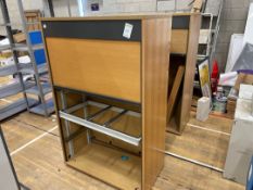 Storage Cabinets Roller Style faux Wooden x 3