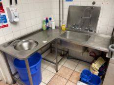 Stainless Steel Corner Sink Unit