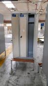 Triple locker and bench