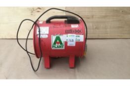 Job lot fan heaters, fume extractor, back pack vacuum