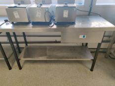 Stainless steel prep area with drawer