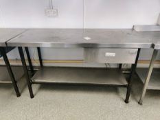 Stainless steel prep station with drawer