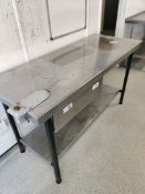 Stainless steel prep area with drawer