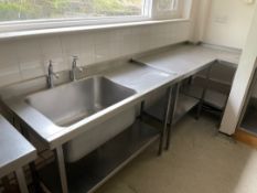 Stainless Steel Single Bowl Sink Unit & Table