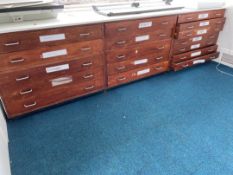 Multi Draw Wooden Drawing Cupboards x 3