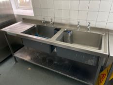 Stainless Steel Double Bowl Sink Unit