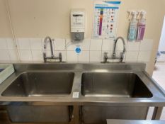 Stainless Steel Corner Double Bowl Sink Unit