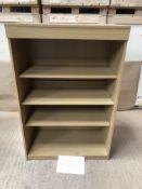 Wood veneer office shelving unit