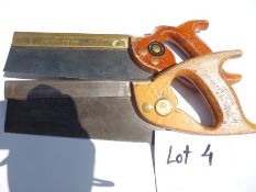 2 hand Brass saws (W. Tyzack, Sons and Turner and Spear and Jackson)