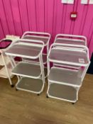 Mobile Metal Framed Glass Trolleys