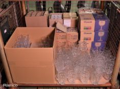 Various Drinks Glassware - sherry, dimpled pint pots, tumblers, wine glasses