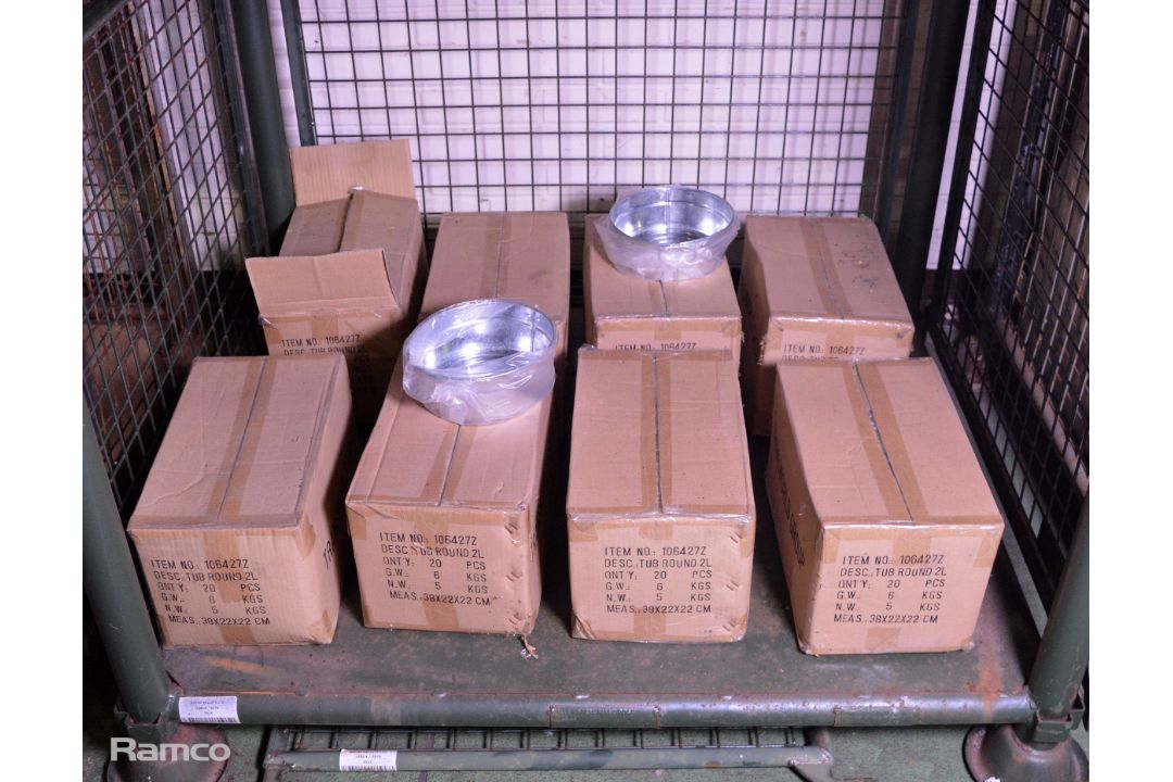 160x Transworld Metal Round Tubs 2L - Image 1 of 2