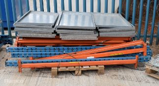 Racking Frames - 3x Uprights, numerous beams & shelving