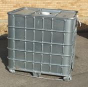 1000LTR IBC Storage tank in frame - W 1200mm x D 1000mm x H 1170mm - damaged frame base