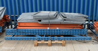 Racking Frames - 3x Uprights, numerous beams & shelving
