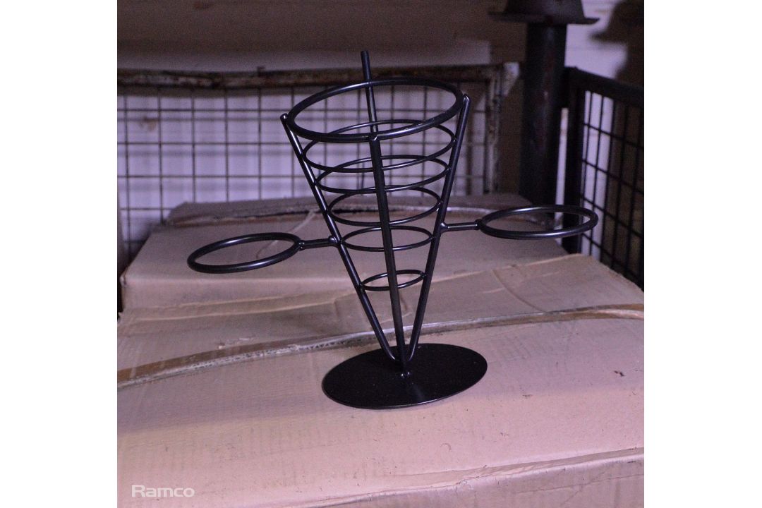 96x Black Metal Food Baskets - Image 2 of 2