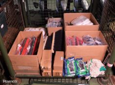 Gloves, toilet brushes, squeegees, brush heads