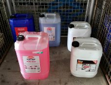 Triple QX wash n wax liquid, Carplan crystal fluid, Carplan Hi-Wax rinse liquid, Carplan A