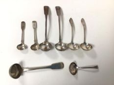 A pair of early 19thc Edinburgh silver ladles, each with shells and initials to stem and two Glasgow