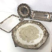 An Epns footed salver inscribed Presented to Mr D. Carmichael by the Iron Shipbuilders of Castle