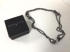 A Stephen Webster Thorn Collection women's blackened silver long sautoir necklace composed of