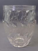CLYNE FARQUHARSON VASE - leaf patterned bowl vase for John Walsh, signed and dated '37, 20cms H,