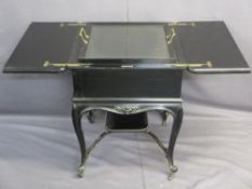 VICTORIAN EBONIZED 'RISE & FALL' DRINKS CABINET stamped Waring & Gillow Limited London, having