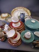 WEDGWOOD BISCUIT BARREL & FRUIT BOWL, Salisbury bone china part teaset, Poole part dinner service