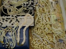 MODERN CULTURED, SEED & SIMULATED PEARL NECKLACES, chokers, earrings, a good mixed quantity