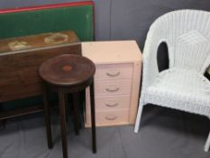 VINTAGE & LATER FURNITURE PARCEL, five pieces to include a small painted oak four drawer